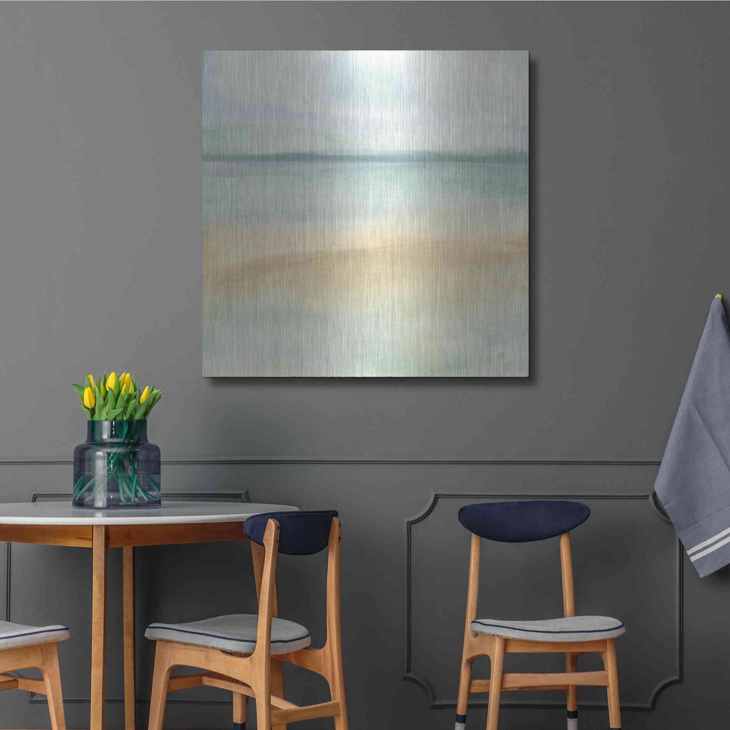 Luxe Metal Art 'Mint and Sand I' by Chris Paschke, Metal Wall Art,36x36