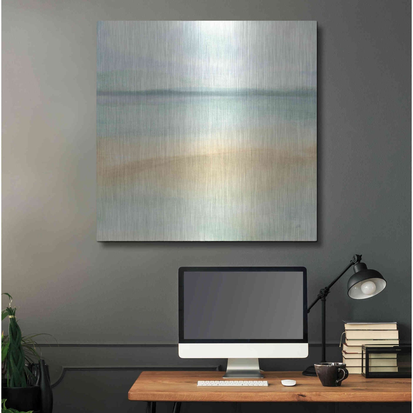 Luxe Metal Art 'Mint and Sand I' by Chris Paschke, Metal Wall Art,36x36