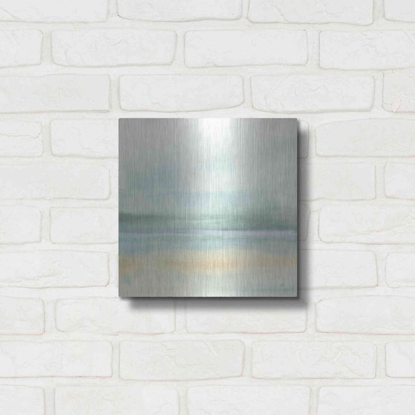 Luxe Metal Art 'Mint and Sand II' by Chris Paschke, Metal Wall Art,12x12