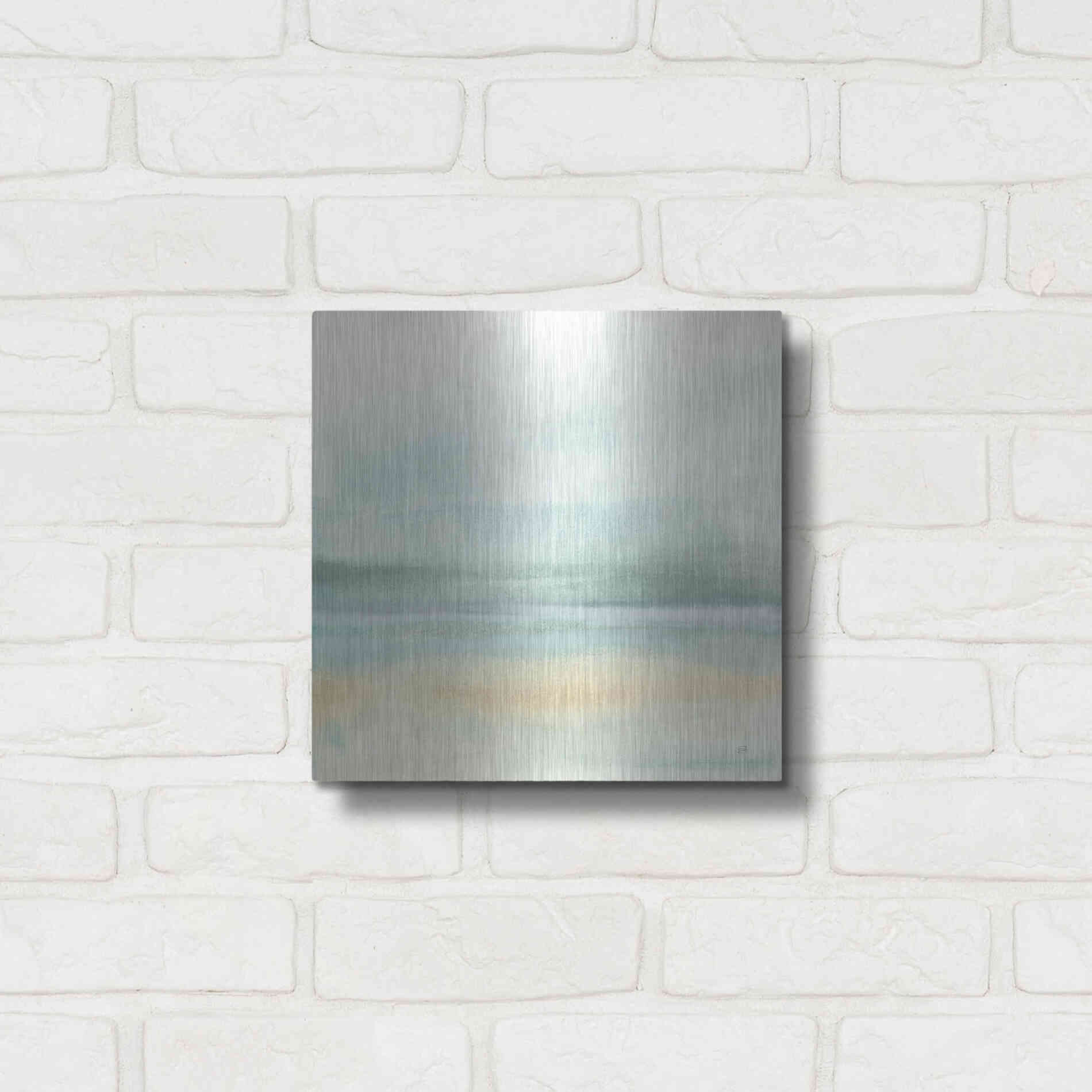Luxe Metal Art 'Mint and Sand II' by Chris Paschke, Metal Wall Art,12x12