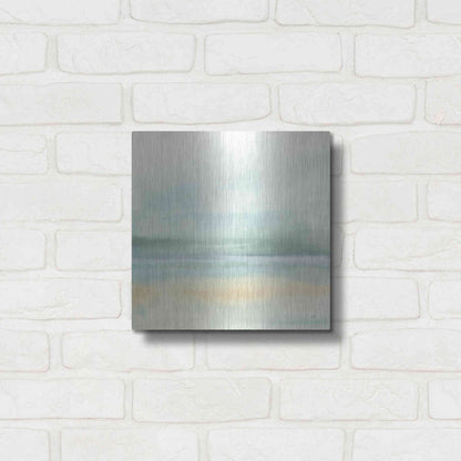 Luxe Metal Art 'Mint and Sand II' by Chris Paschke, Metal Wall Art,12x12