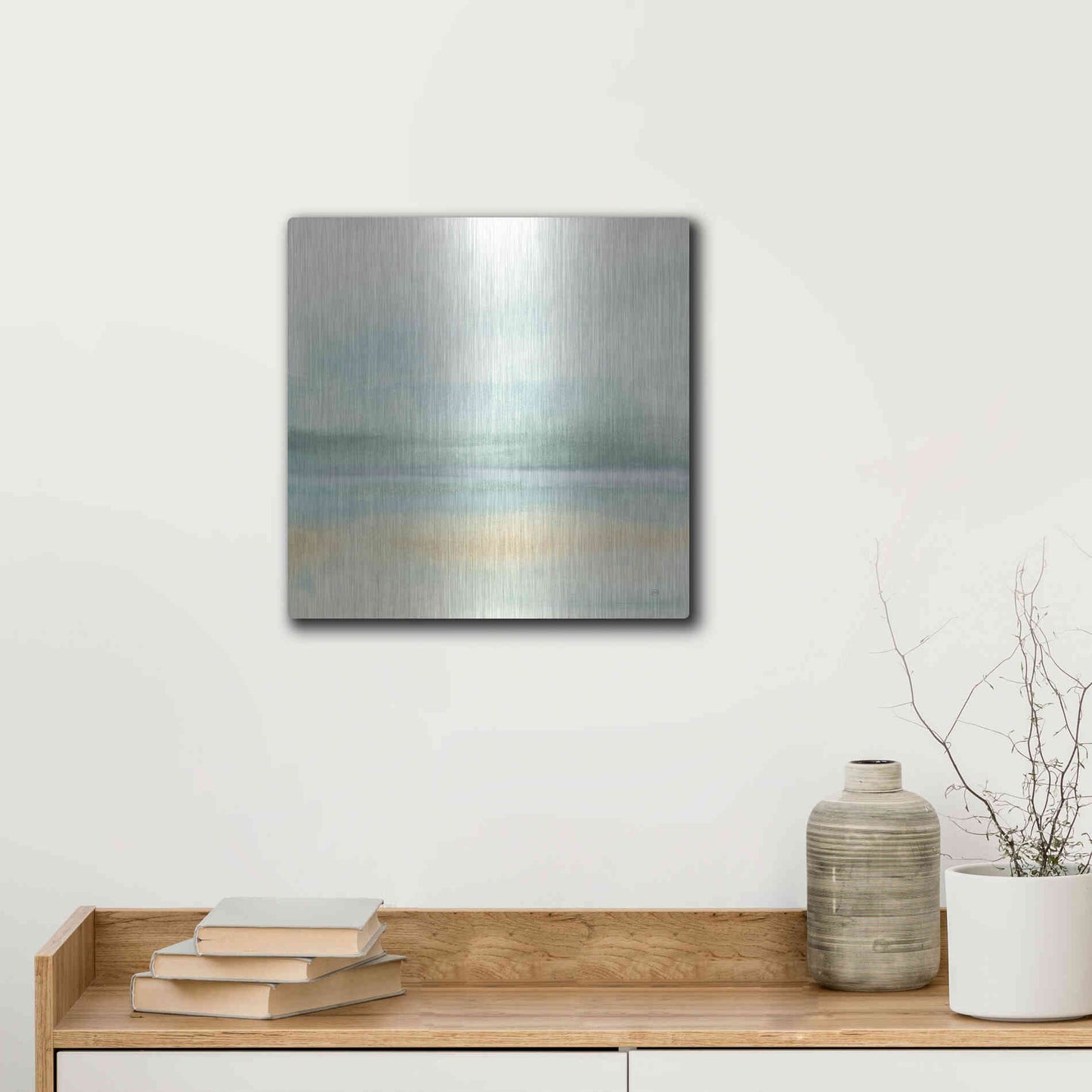 Luxe Metal Art 'Mint and Sand II' by Chris Paschke, Metal Wall Art,12x12