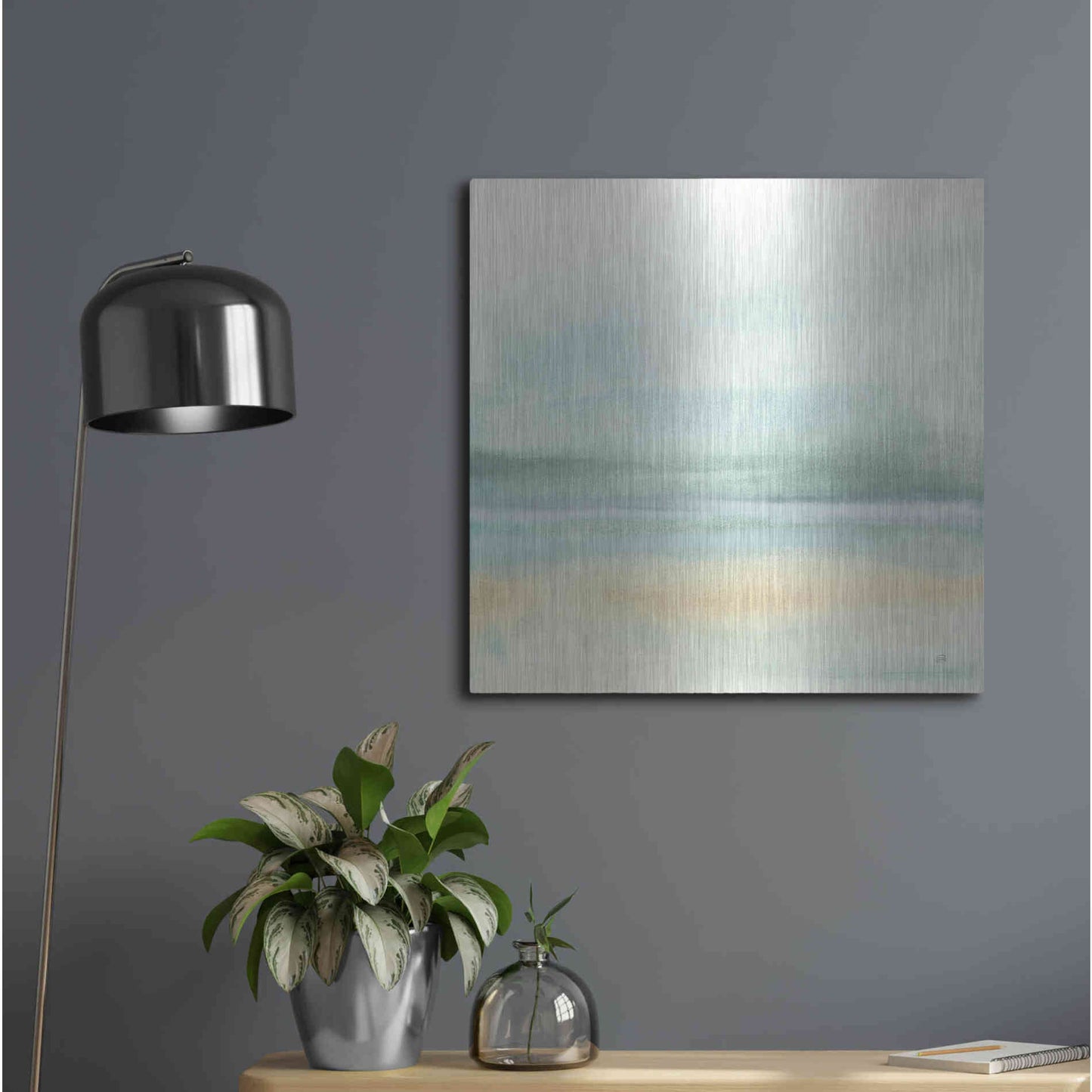 Luxe Metal Art 'Mint and Sand II' by Chris Paschke, Metal Wall Art,24x24