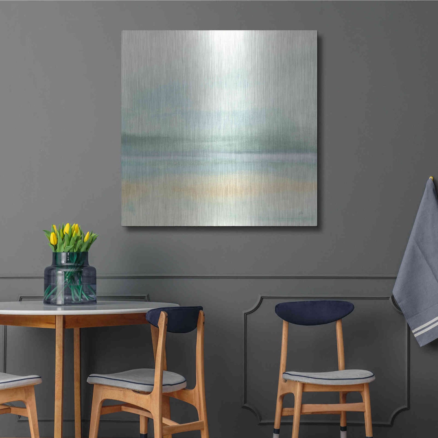 Luxe Metal Art 'Mint and Sand II' by Chris Paschke, Metal Wall Art,36x36