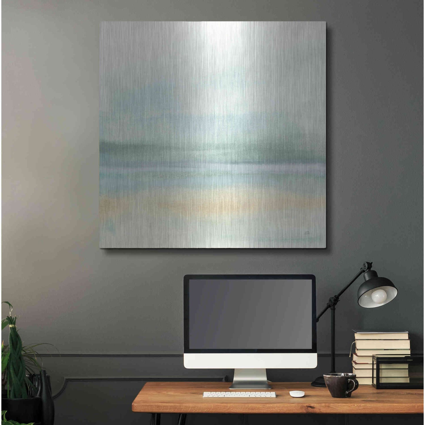 Luxe Metal Art 'Mint and Sand II' by Chris Paschke, Metal Wall Art,36x36