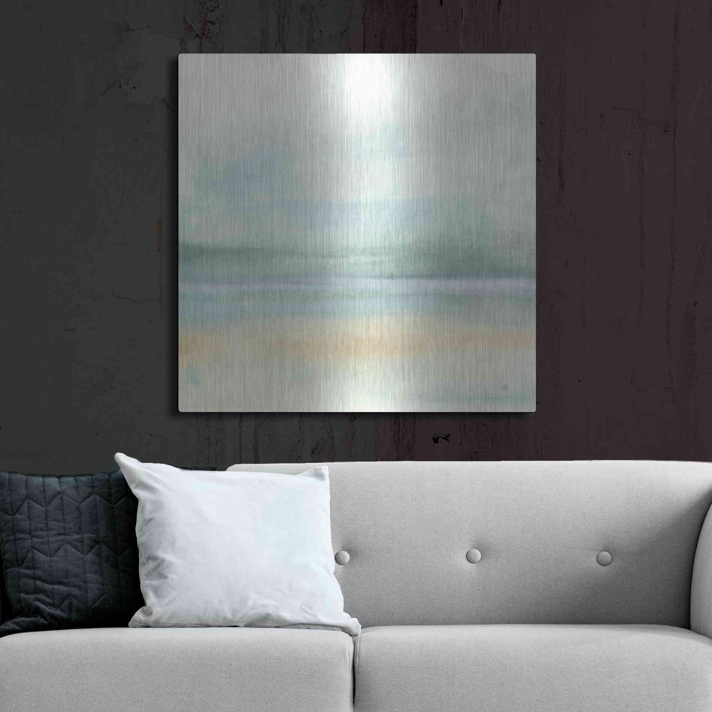 Luxe Metal Art 'Mint and Sand II' by Chris Paschke, Metal Wall Art,36x36