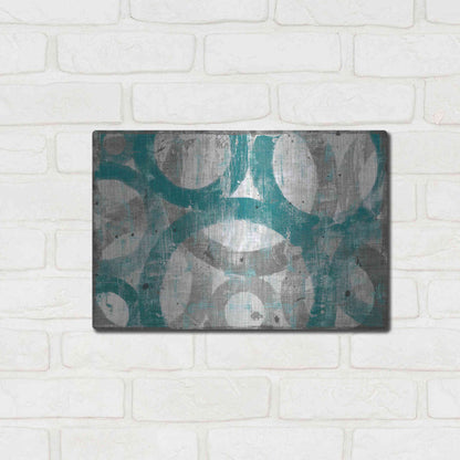 Luxe Metal Art 'Industrial I Teal' by Michael Mullan, Metal Wall Art,16x12