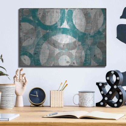 Luxe Metal Art 'Industrial I Teal' by Michael Mullan, Metal Wall Art,16x12