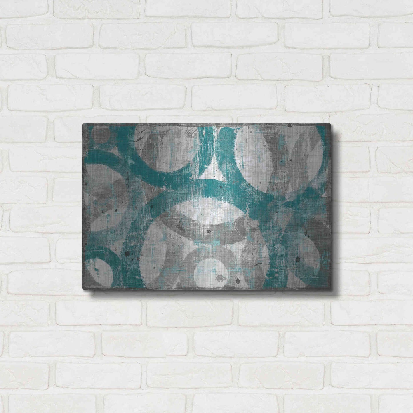 Luxe Metal Art 'Industrial I Teal' by Michael Mullan, Metal Wall Art,24x16