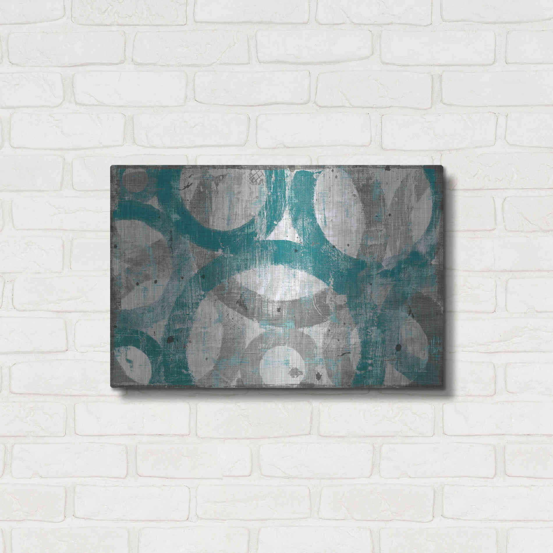 Luxe Metal Art 'Industrial I Teal' by Michael Mullan, Metal Wall Art,24x16