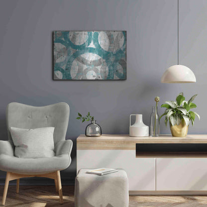 Luxe Metal Art 'Industrial I Teal' by Michael Mullan, Metal Wall Art,24x16