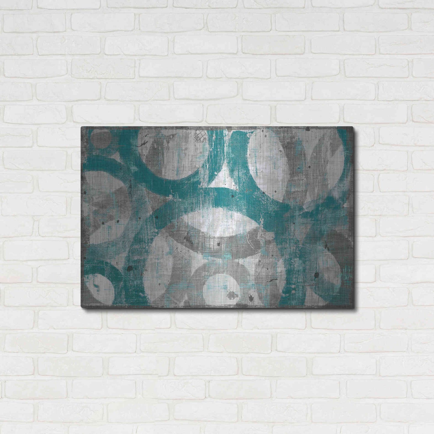 Luxe Metal Art 'Industrial I Teal' by Michael Mullan, Metal Wall Art,36x24