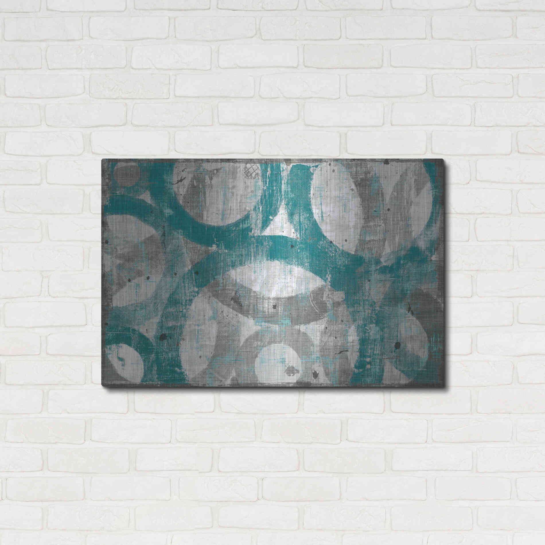 Luxe Metal Art 'Industrial I Teal' by Michael Mullan, Metal Wall Art,36x24
