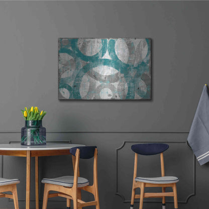 Luxe Metal Art 'Industrial I Teal' by Michael Mullan, Metal Wall Art,36x24