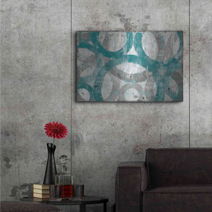 Luxe Metal Art 'Industrial I Teal' by Michael Mullan, Metal Wall Art,36x24
