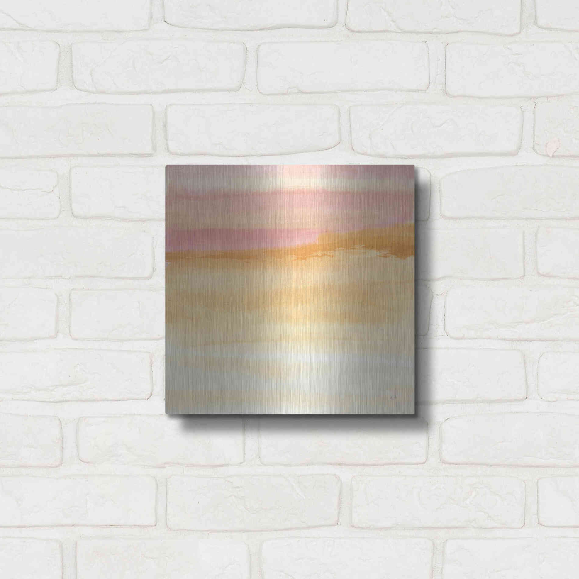 Luxe Metal Art 'Turmeric and Sand II' by Chris Paschke, Metal Wall Art,12x12