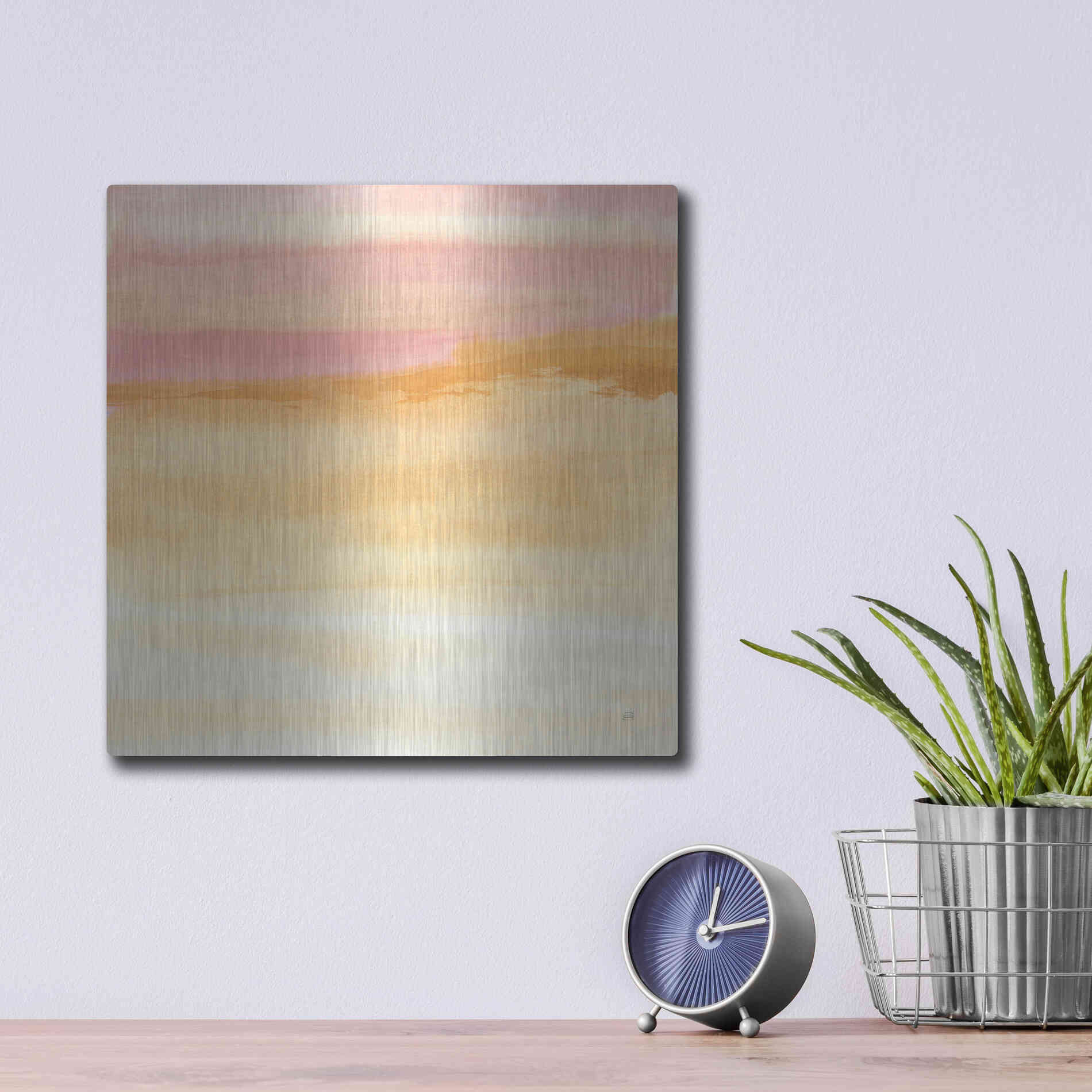 Luxe Metal Art 'Turmeric and Sand II' by Chris Paschke, Metal Wall Art,12x12