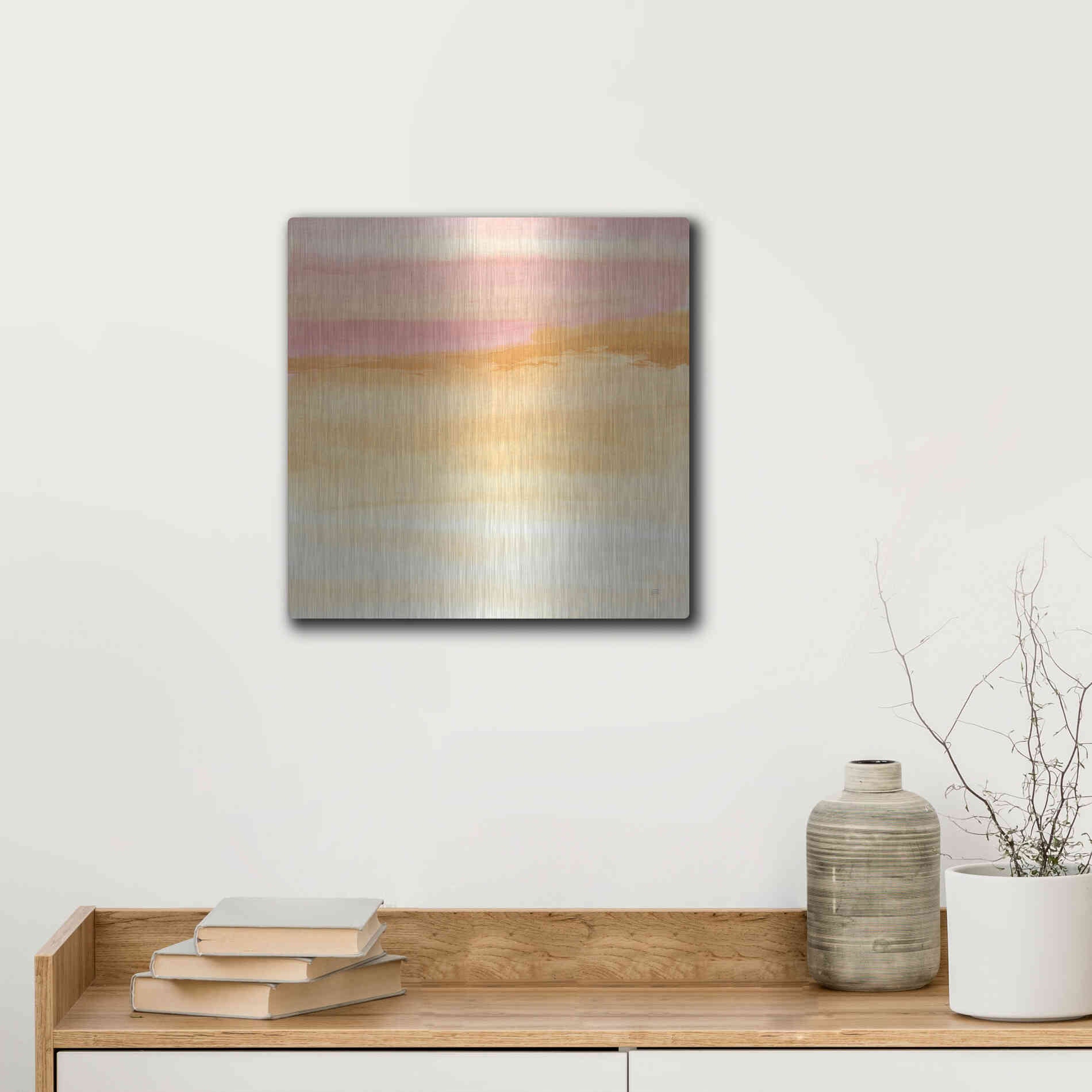 Luxe Metal Art 'Turmeric and Sand II' by Chris Paschke, Metal Wall Art,12x12