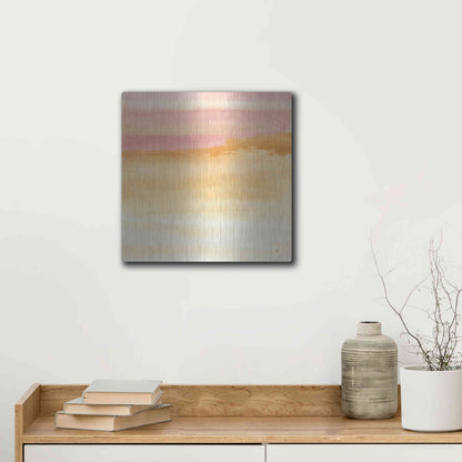 Luxe Metal Art 'Turmeric and Sand II' by Chris Paschke, Metal Wall Art,12x12