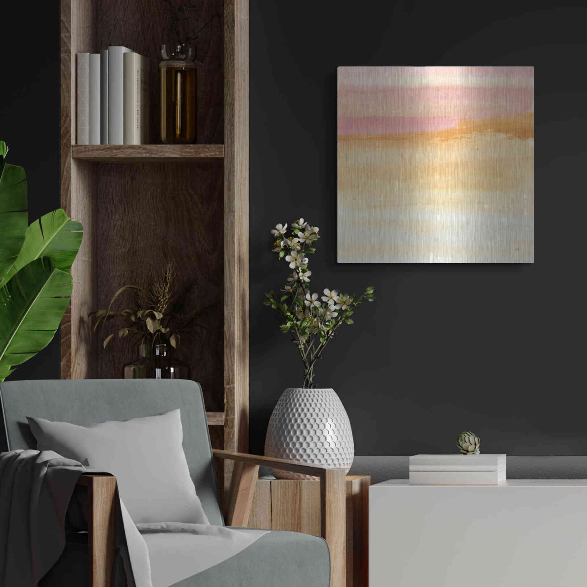 Luxe Metal Art 'Turmeric and Sand II' by Chris Paschke, Metal Wall Art,24x24