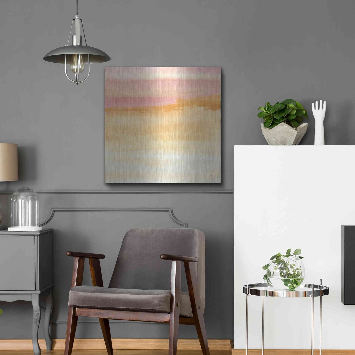 Luxe Metal Art 'Turmeric and Sand II' by Chris Paschke, Metal Wall Art,24x24