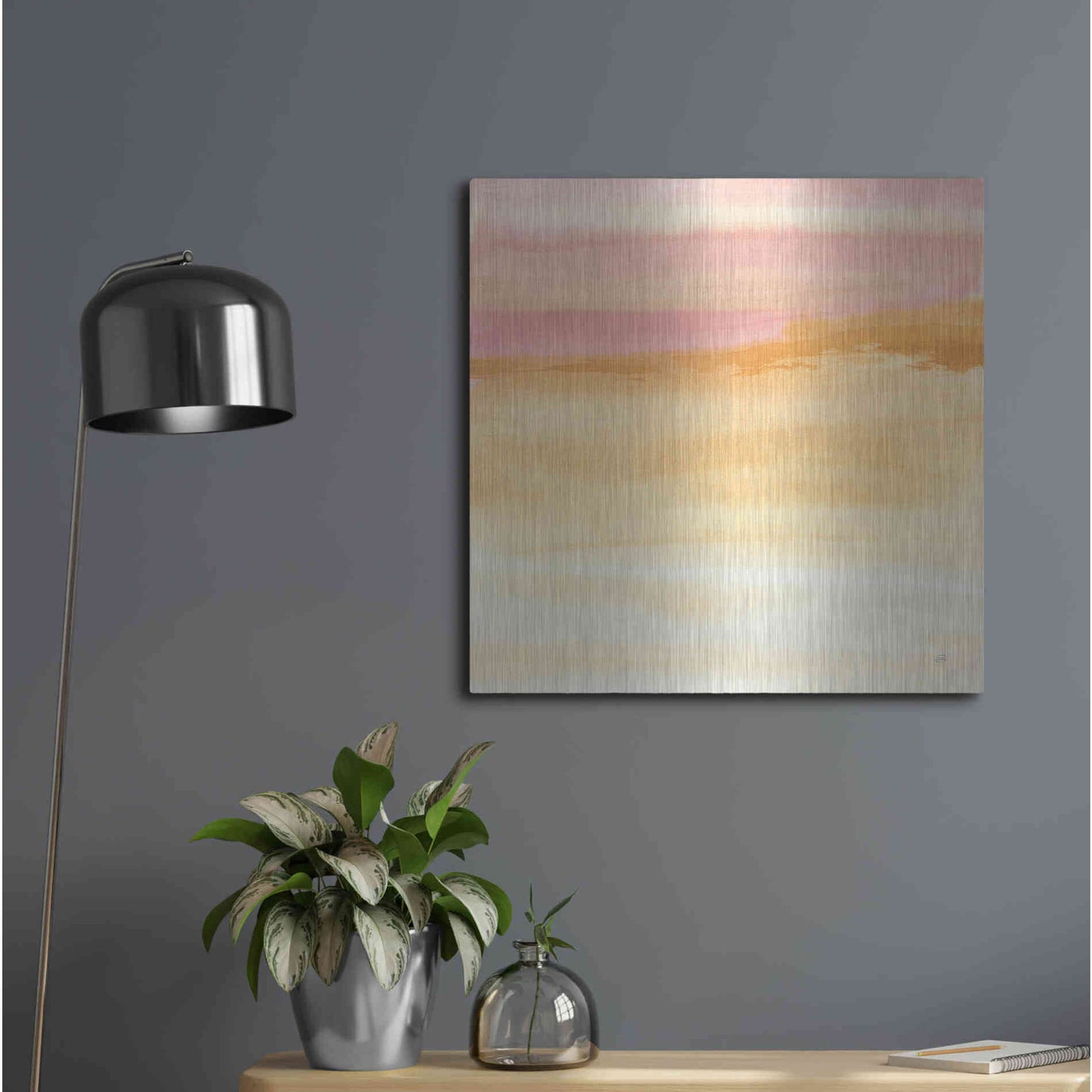Luxe Metal Art 'Turmeric and Sand II' by Chris Paschke, Metal Wall Art,24x24