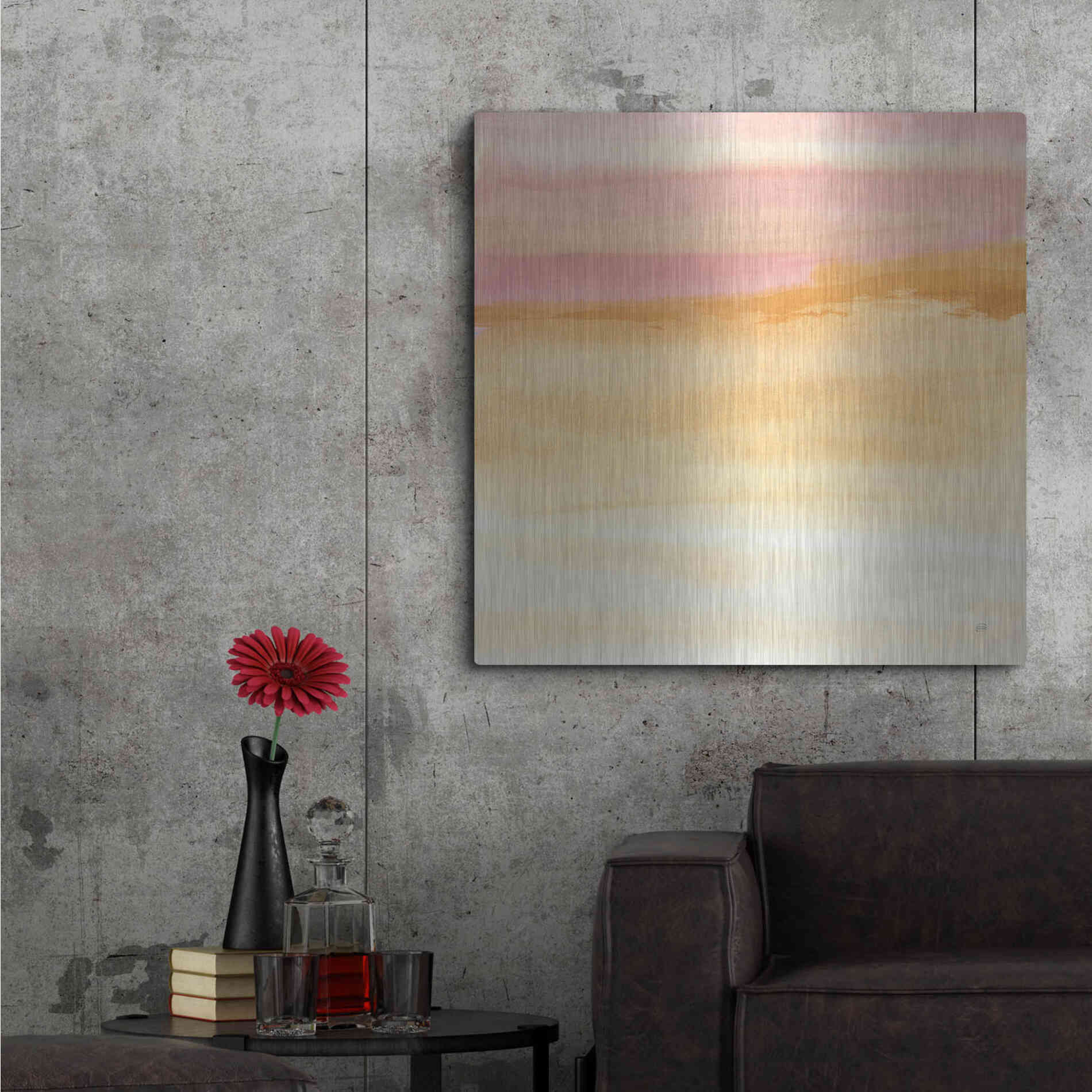 Luxe Metal Art 'Turmeric and Sand II' by Chris Paschke, Metal Wall Art,36x36