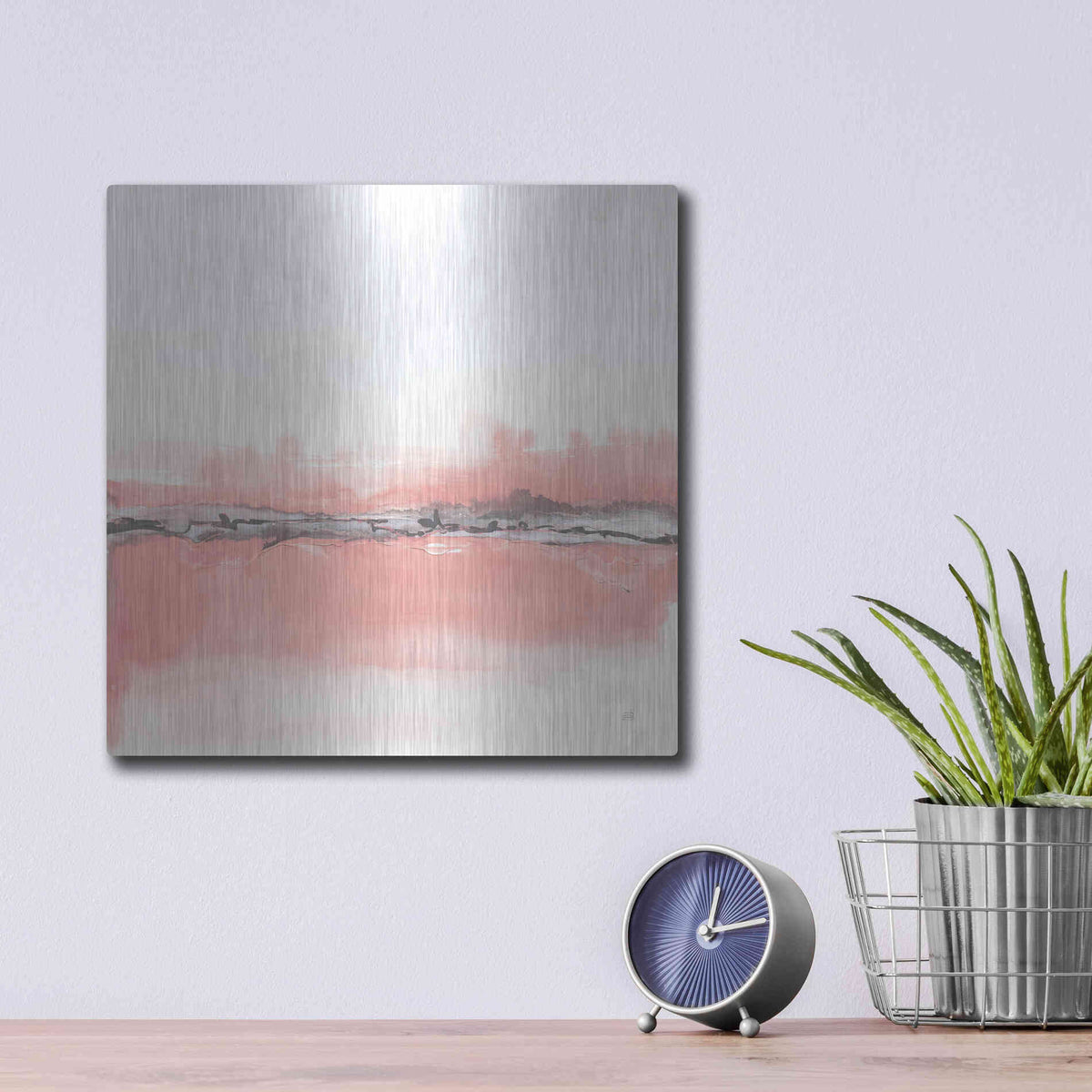 Luxe Metal Art 'Gray Cantaloupe II' by Chris Paschke, Metal Wall Art,12x12