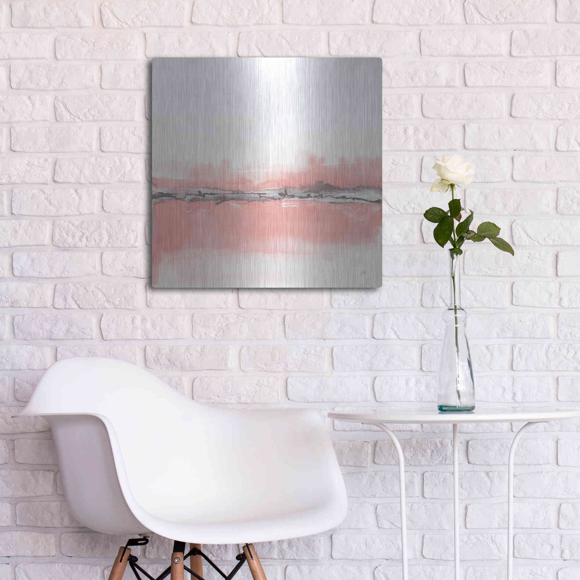 Luxe Metal Art 'Gray Cantaloupe II' by Chris Paschke, Metal Wall Art,24x24