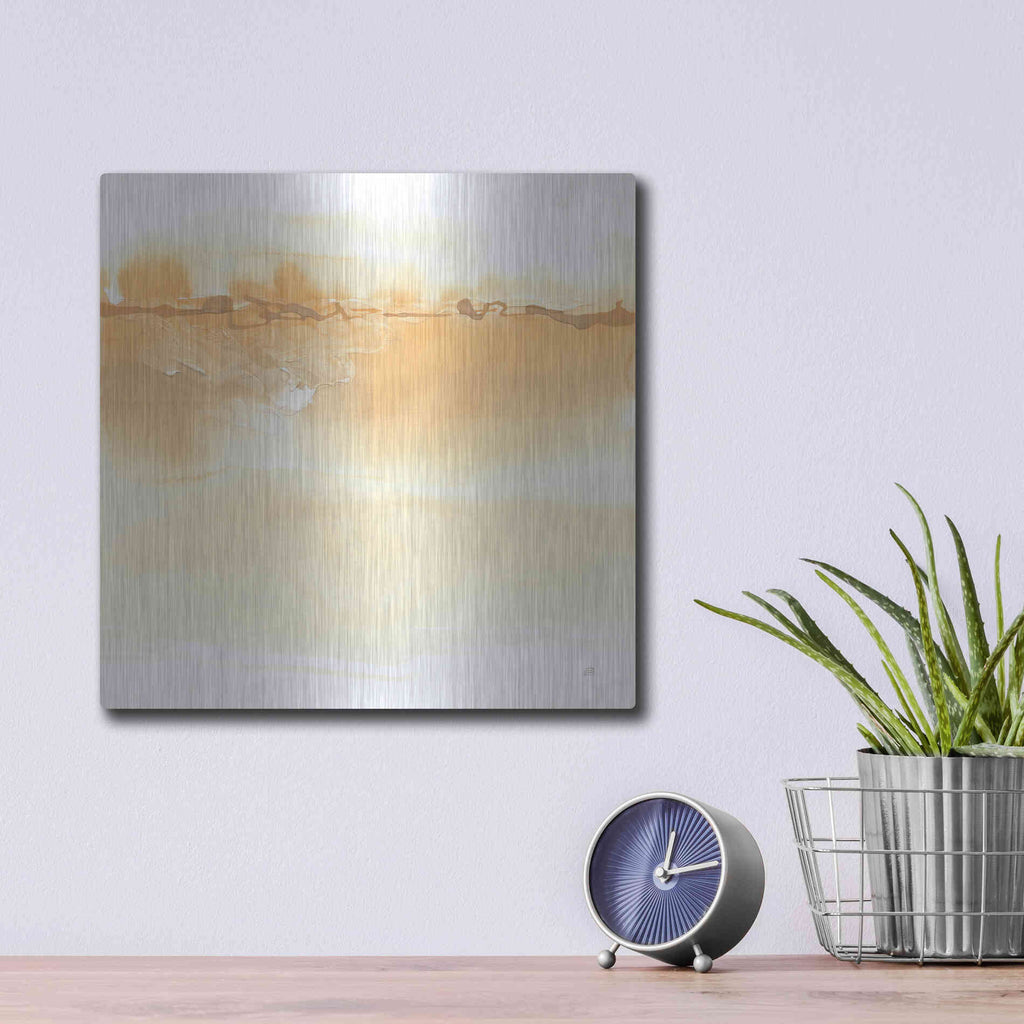 Luxe Metal Art 'Neutral Turmeric I' by Chris Paschke, Metal Wall Art,12x12