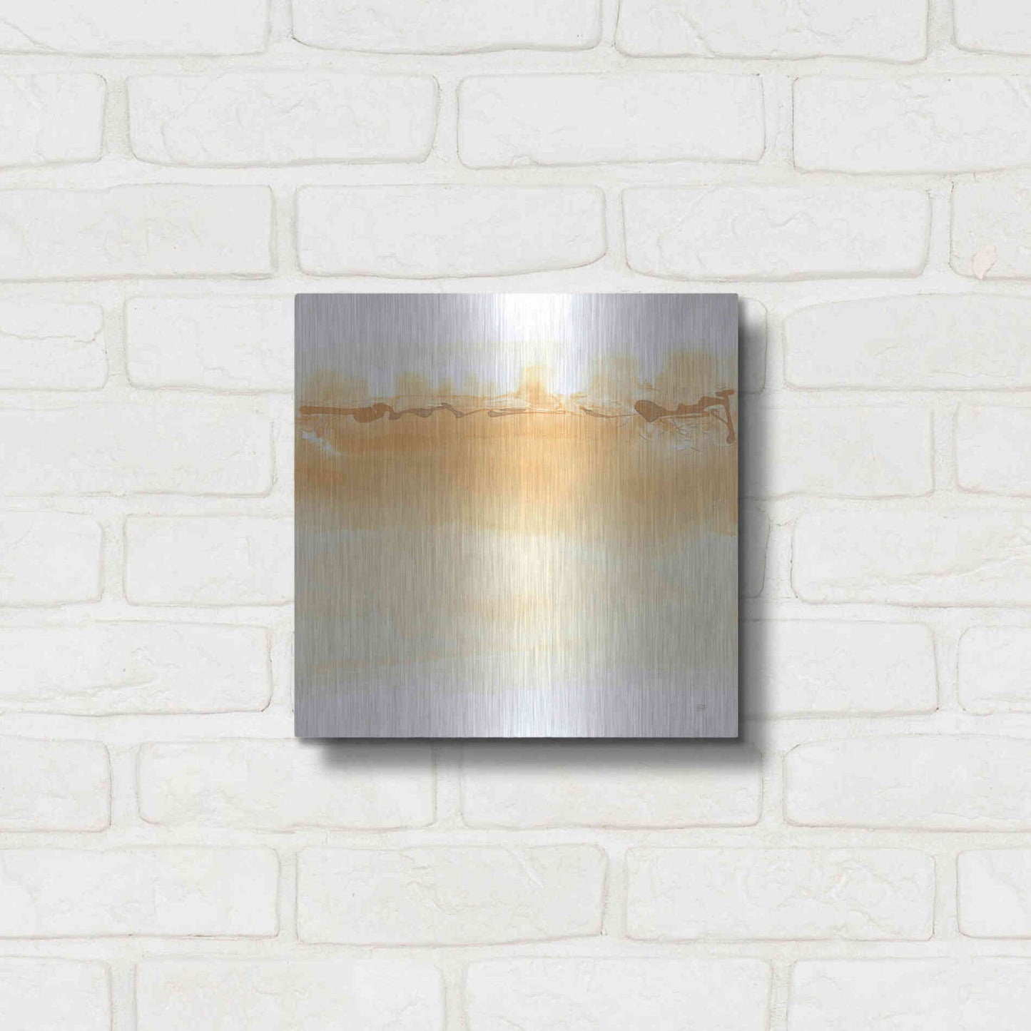 Luxe Metal Art 'Neutral Turmeric II' by Chris Paschke, Metal Wall Art,12x12