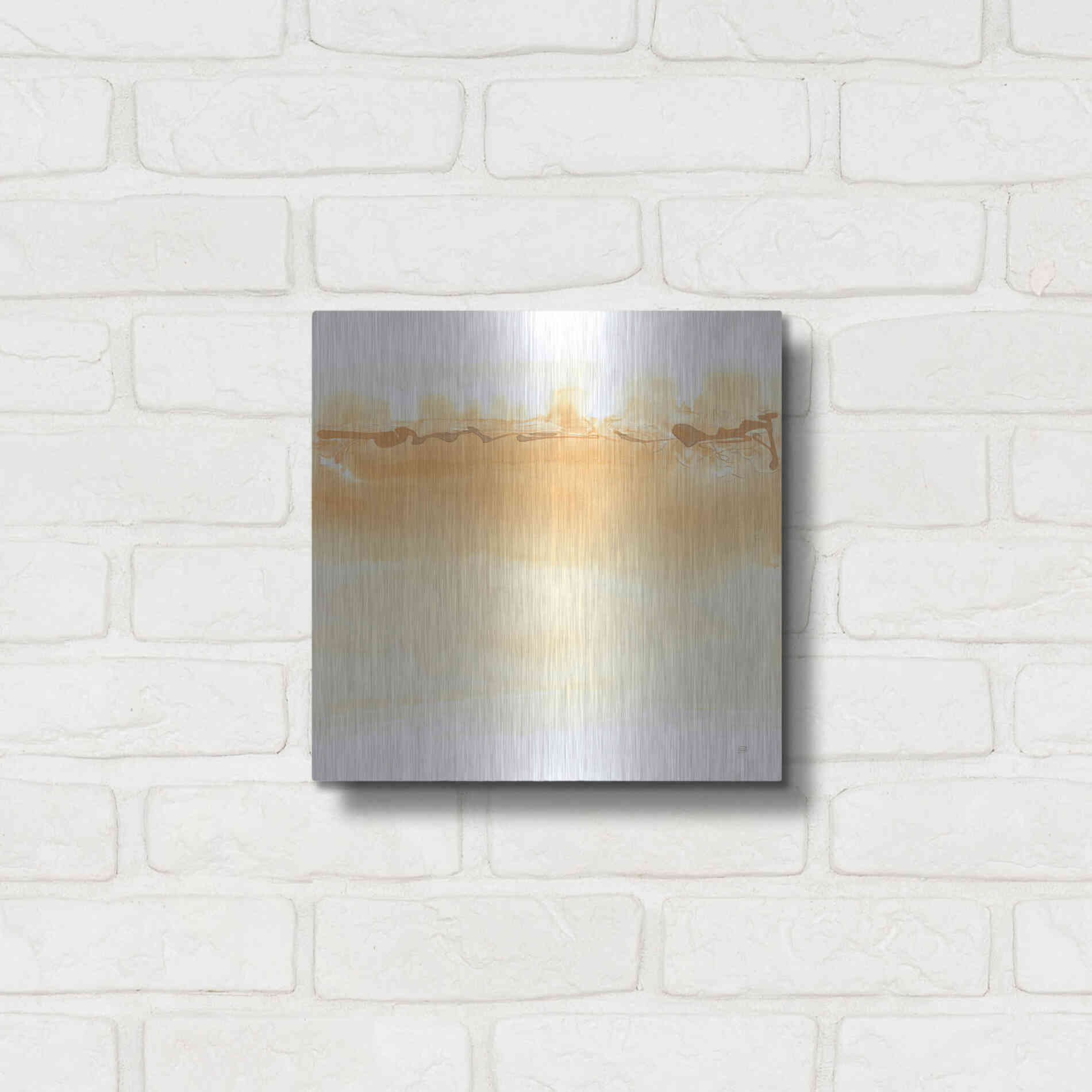 Luxe Metal Art 'Neutral Turmeric II' by Chris Paschke, Metal Wall Art,12x12