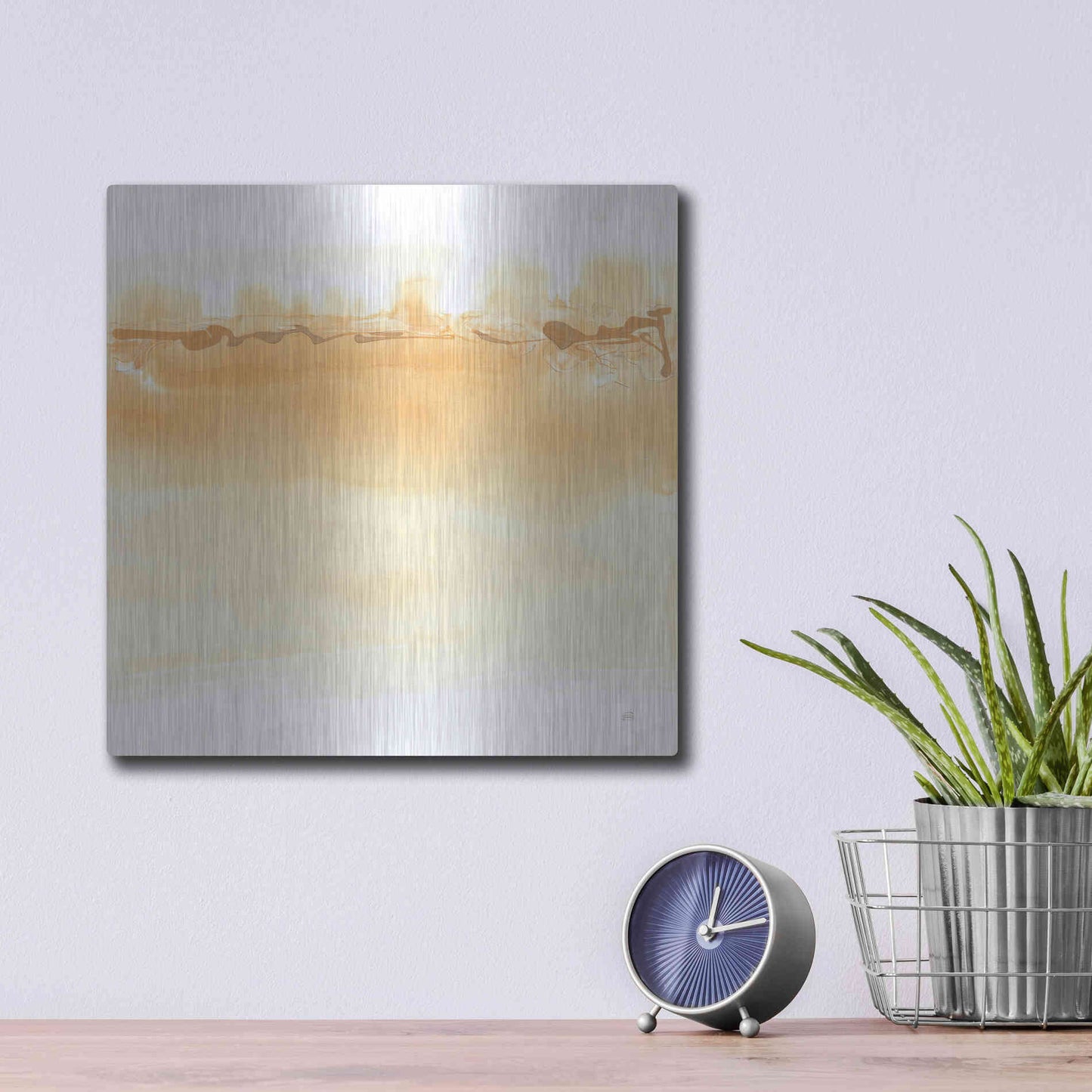 Luxe Metal Art 'Neutral Turmeric II' by Chris Paschke, Metal Wall Art,12x12