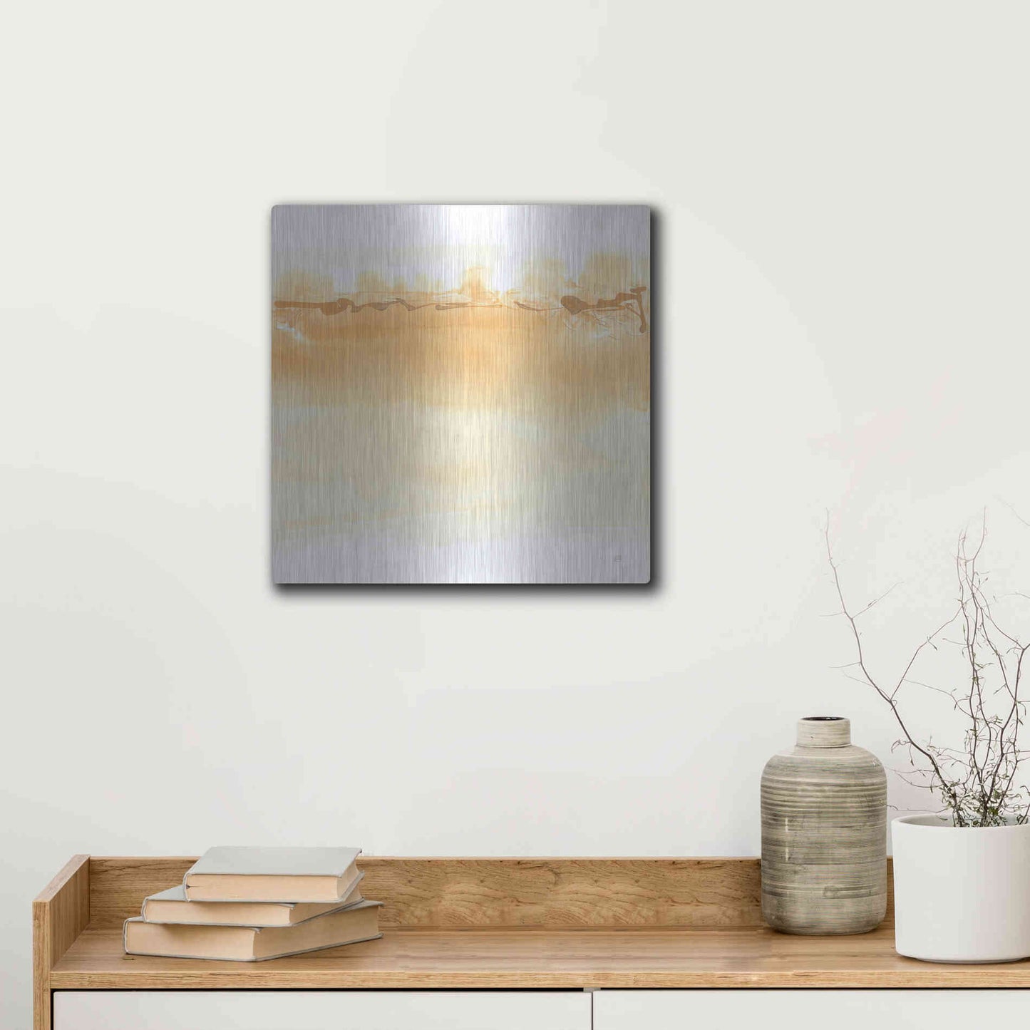 Luxe Metal Art 'Neutral Turmeric II' by Chris Paschke, Metal Wall Art,12x12