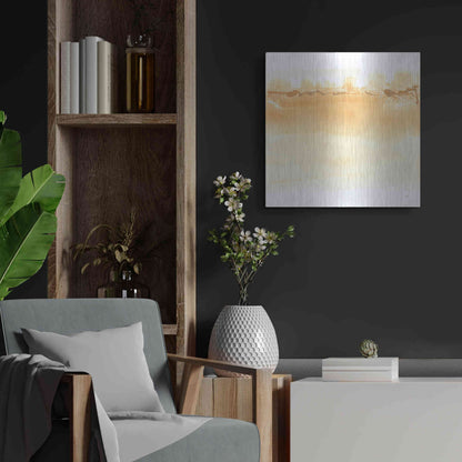 Luxe Metal Art 'Neutral Turmeric II' by Chris Paschke, Metal Wall Art,24x24