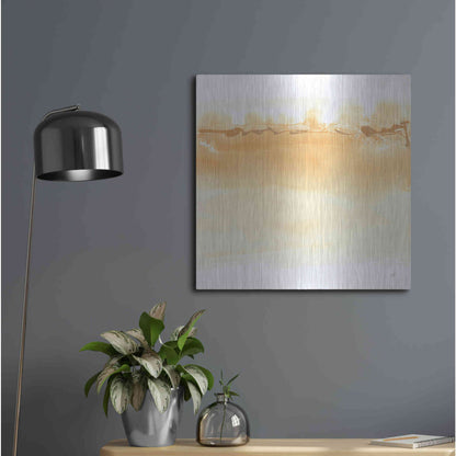 Luxe Metal Art 'Neutral Turmeric II' by Chris Paschke, Metal Wall Art,24x24