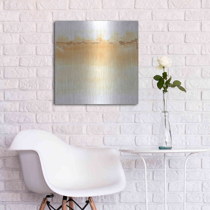 Luxe Metal Art 'Neutral Turmeric II' by Chris Paschke, Metal Wall Art,24x24