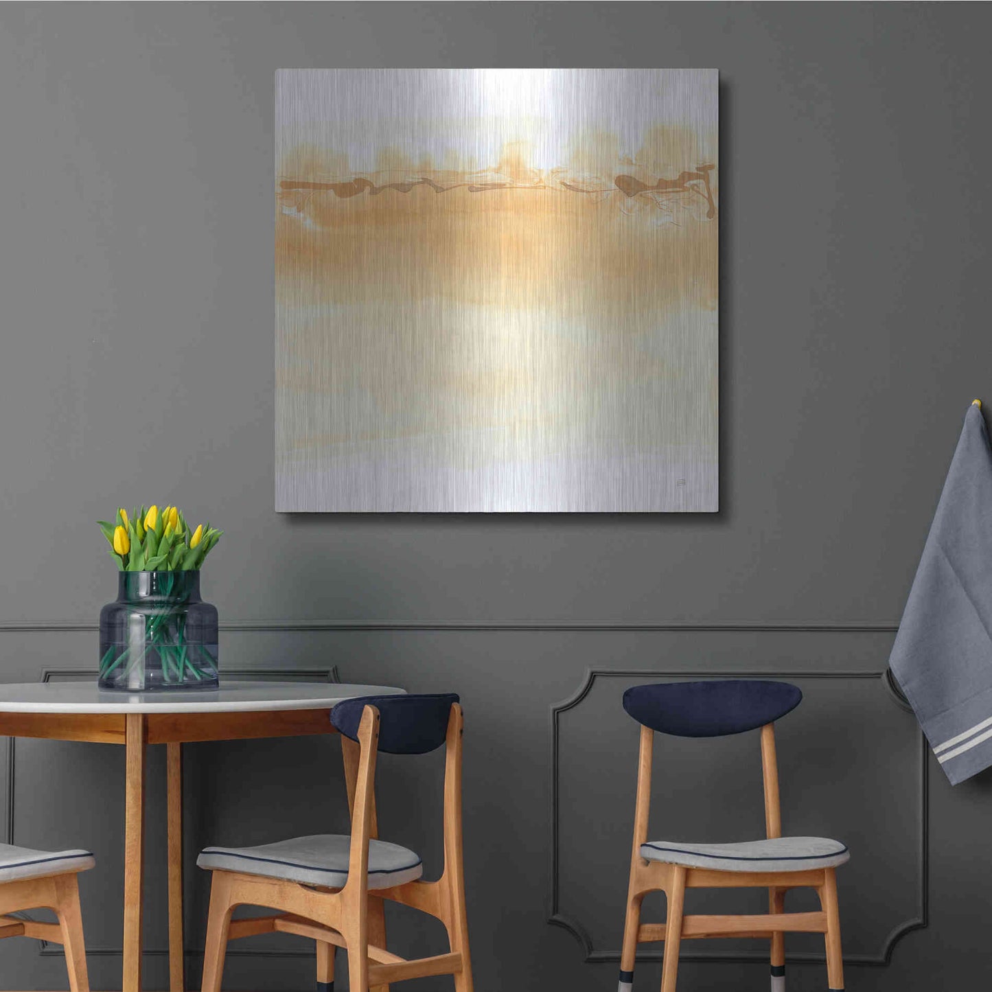Luxe Metal Art 'Neutral Turmeric II' by Chris Paschke, Metal Wall Art,36x36