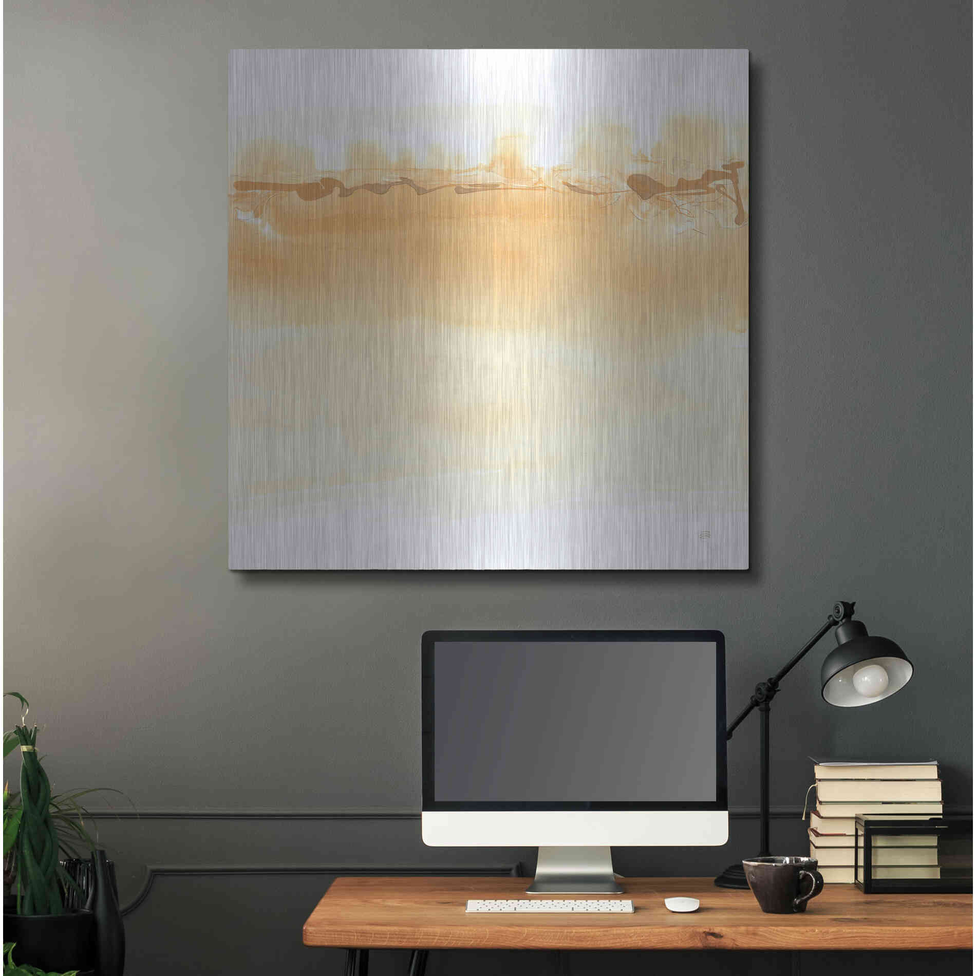 Luxe Metal Art 'Neutral Turmeric II' by Chris Paschke, Metal Wall Art,36x36