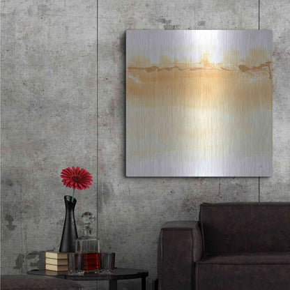 Luxe Metal Art 'Neutral Turmeric II' by Chris Paschke, Metal Wall Art,36x36
