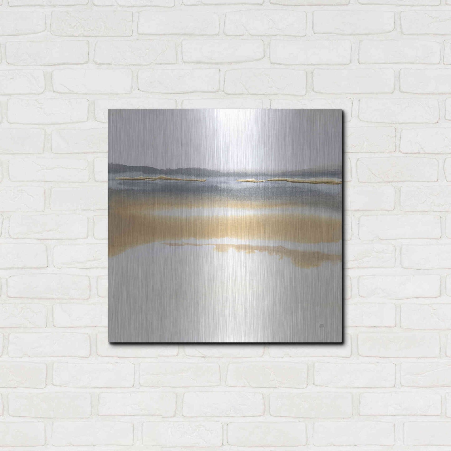 Luxe Metal Art 'Beige and Gold I' by Chris Paschke, Metal Wall Art,24x24