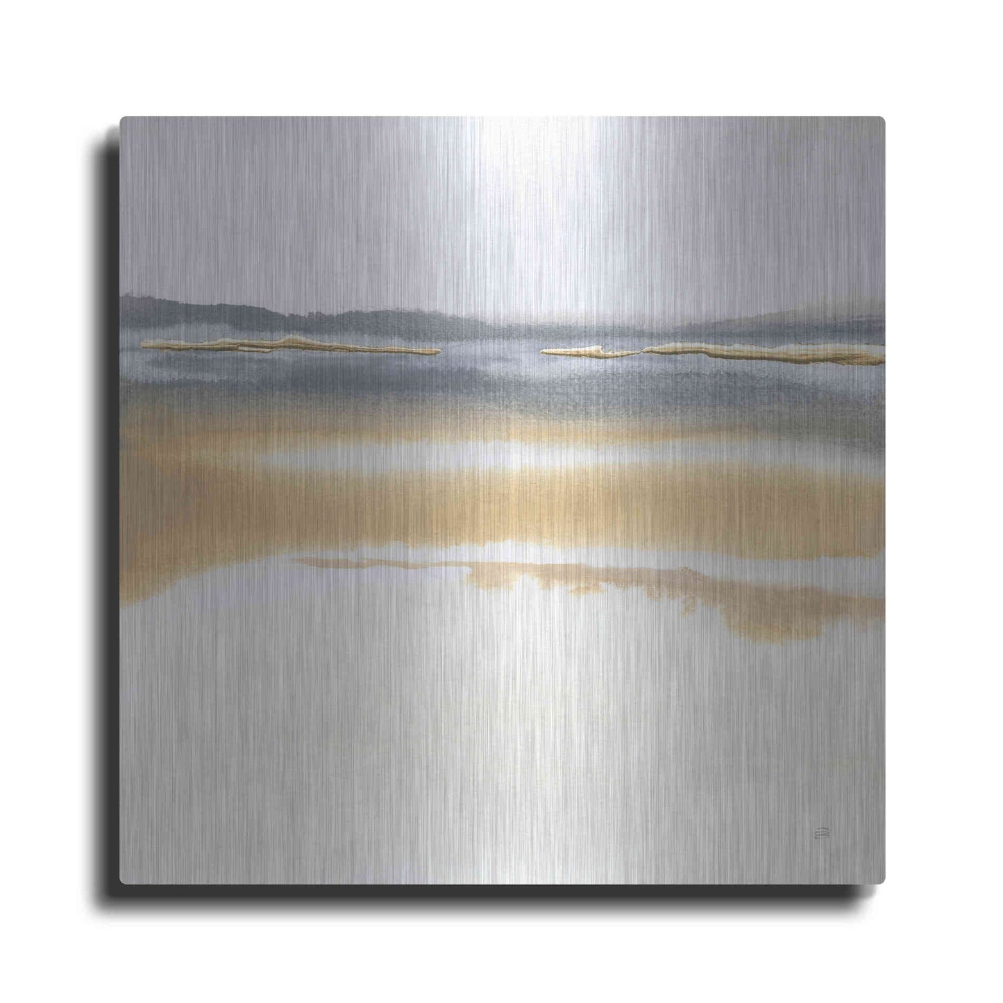 Luxe Metal Art 'Beige and Gold I' by Chris Paschke, Metal Wall Art