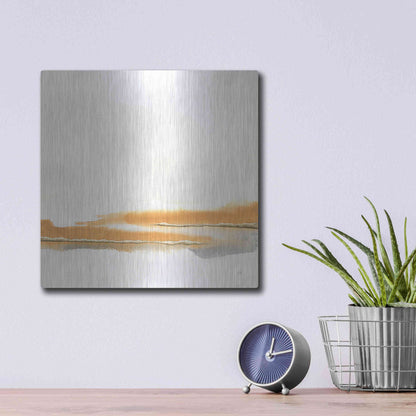 Luxe Metal Art 'Turmeric and Gold II' by Chris Paschke, Metal Wall Art,12x12