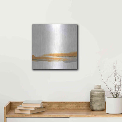 Luxe Metal Art 'Turmeric and Gold II' by Chris Paschke, Metal Wall Art,12x12