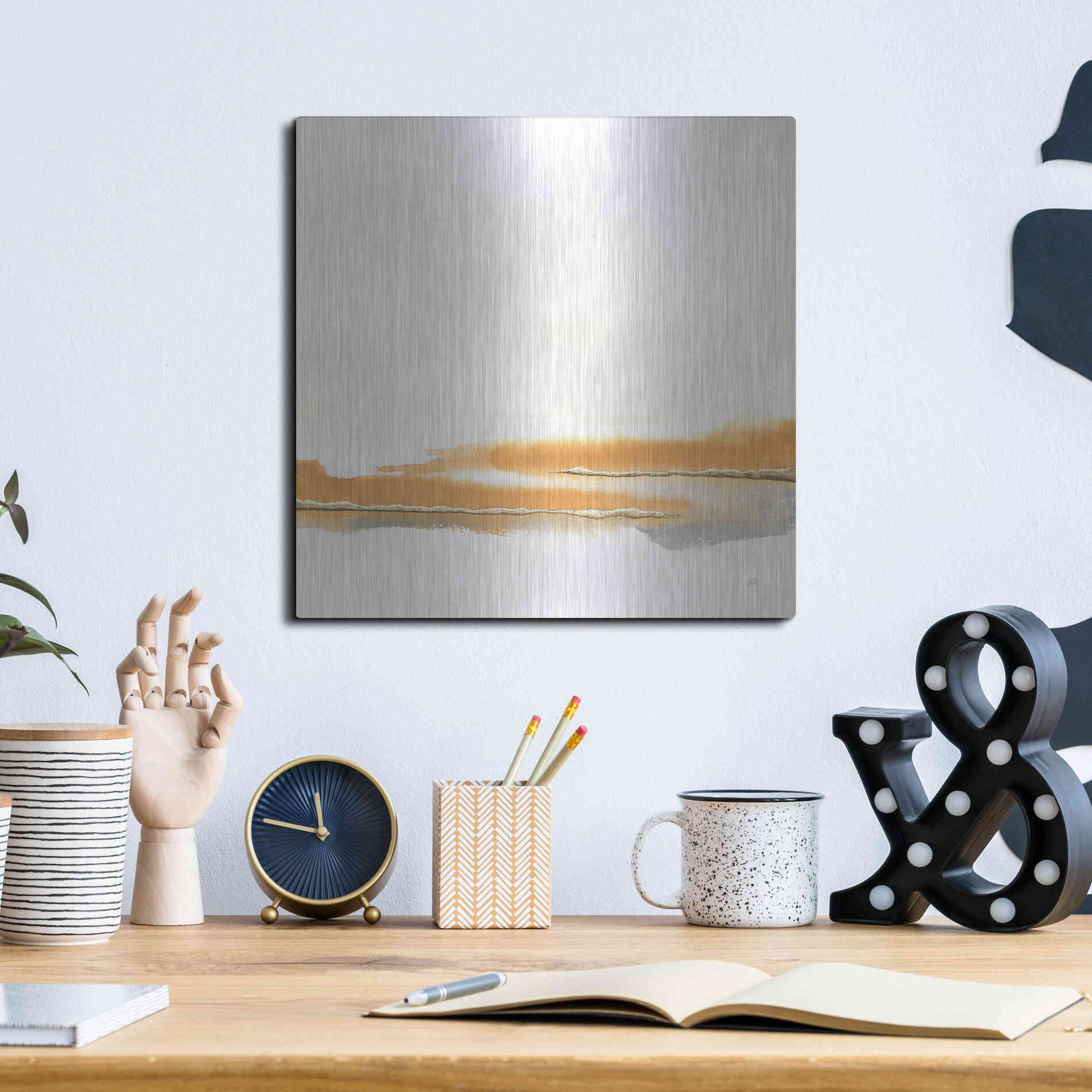 Luxe Metal Art 'Turmeric and Gold II' by Chris Paschke, Metal Wall Art,12x12