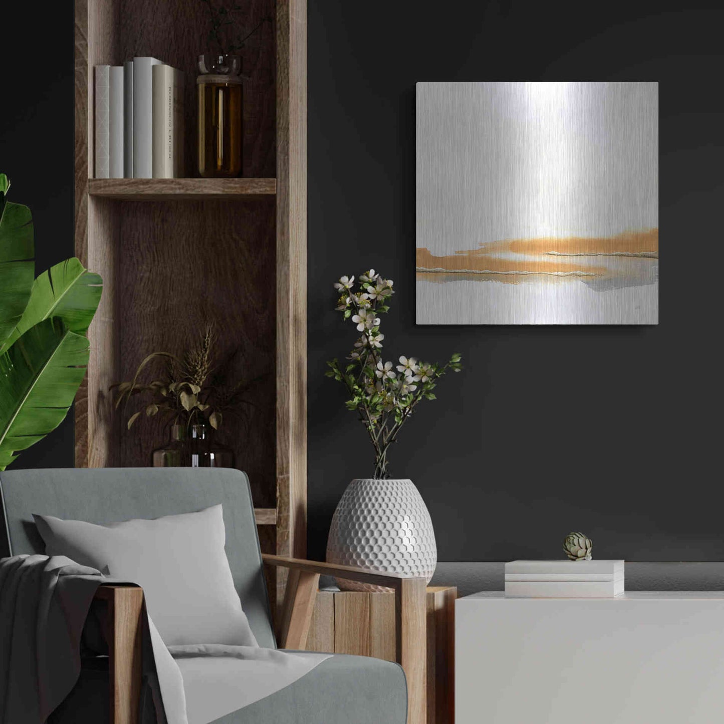 Luxe Metal Art 'Turmeric and Gold II' by Chris Paschke, Metal Wall Art,24x24