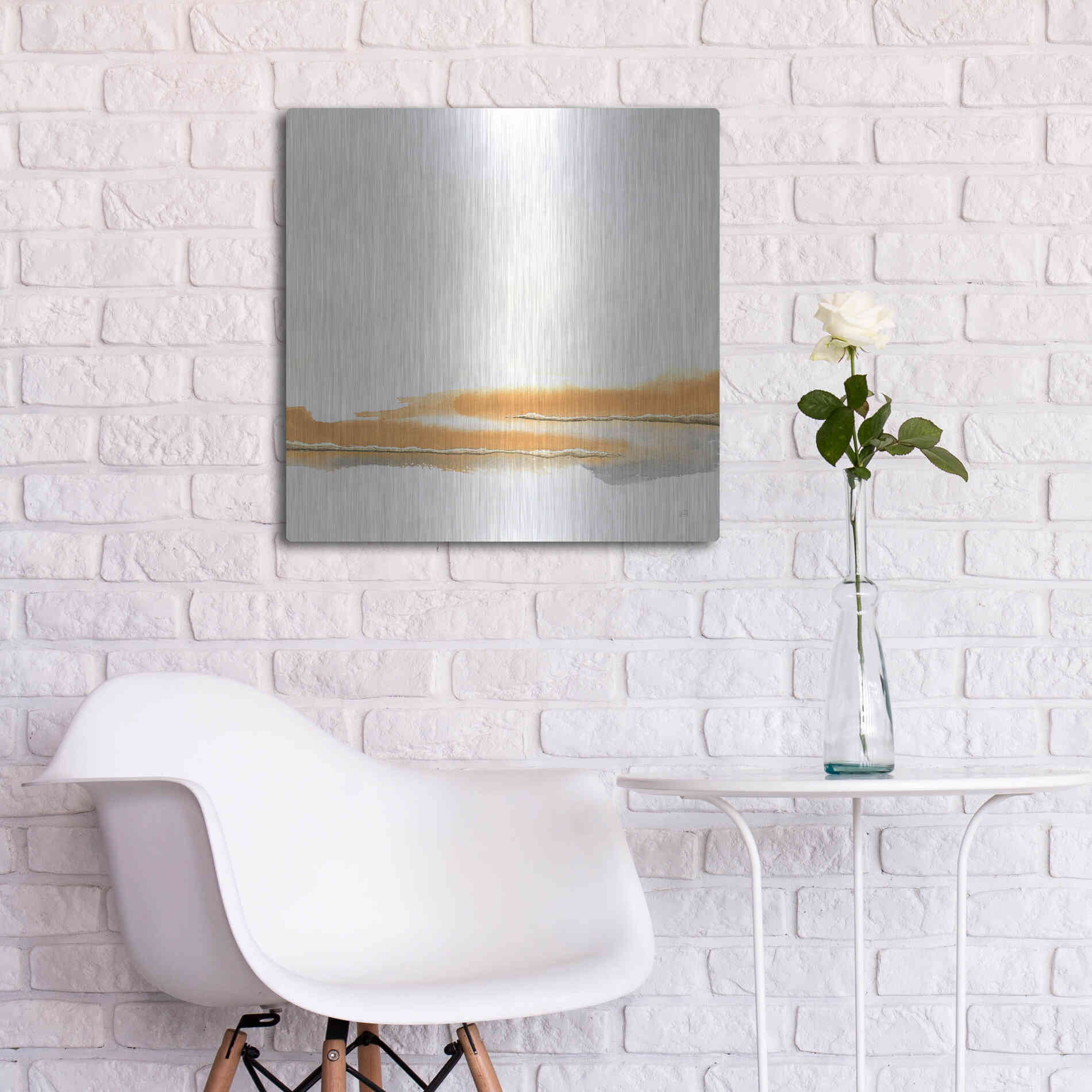 Luxe Metal Art 'Turmeric and Gold II' by Chris Paschke, Metal Wall Art,24x24