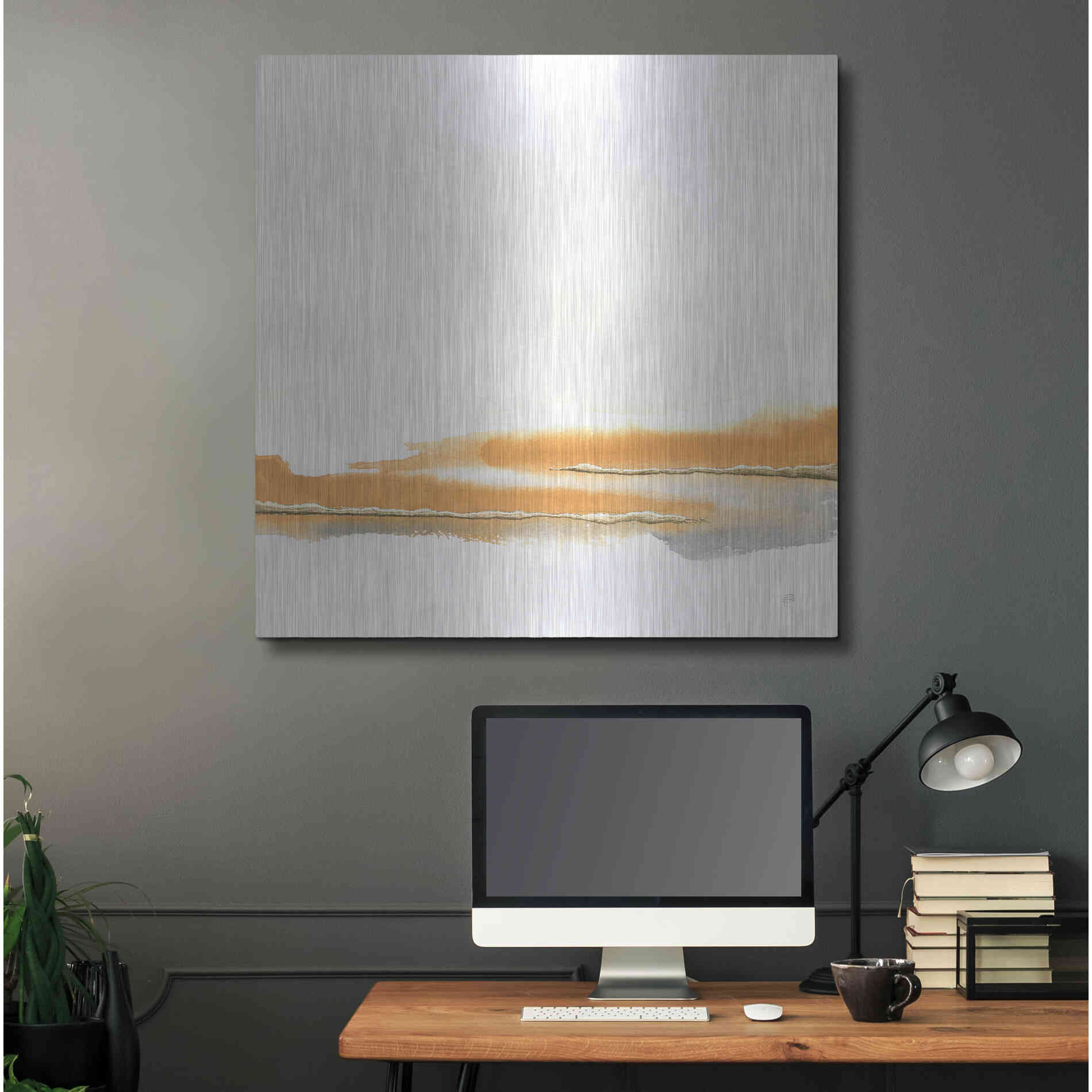 Luxe Metal Art 'Turmeric and Gold II' by Chris Paschke, Metal Wall Art,36x36