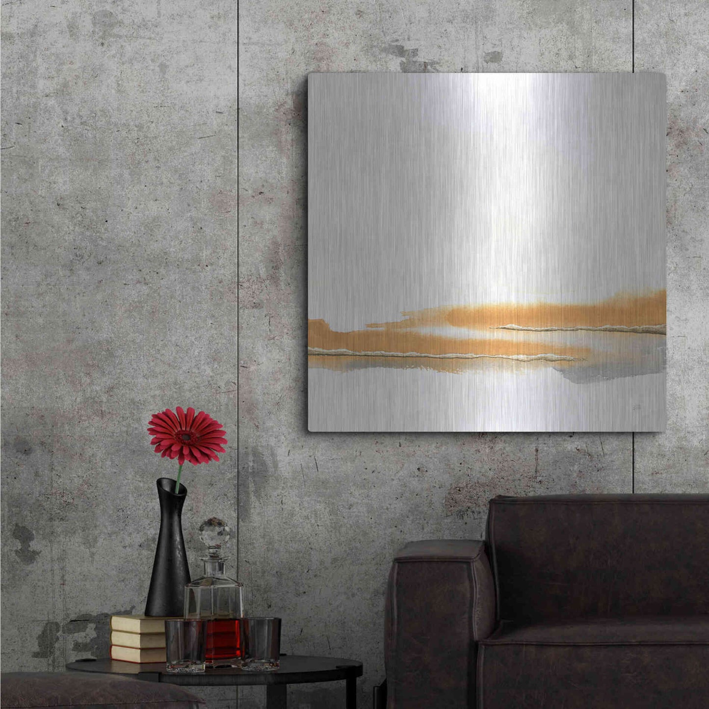 Luxe Metal Art 'Turmeric and Gold II' by Chris Paschke, Metal Wall Art,36x36