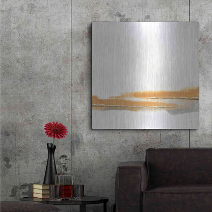 Luxe Metal Art 'Turmeric and Gold II' by Chris Paschke, Metal Wall Art,36x36